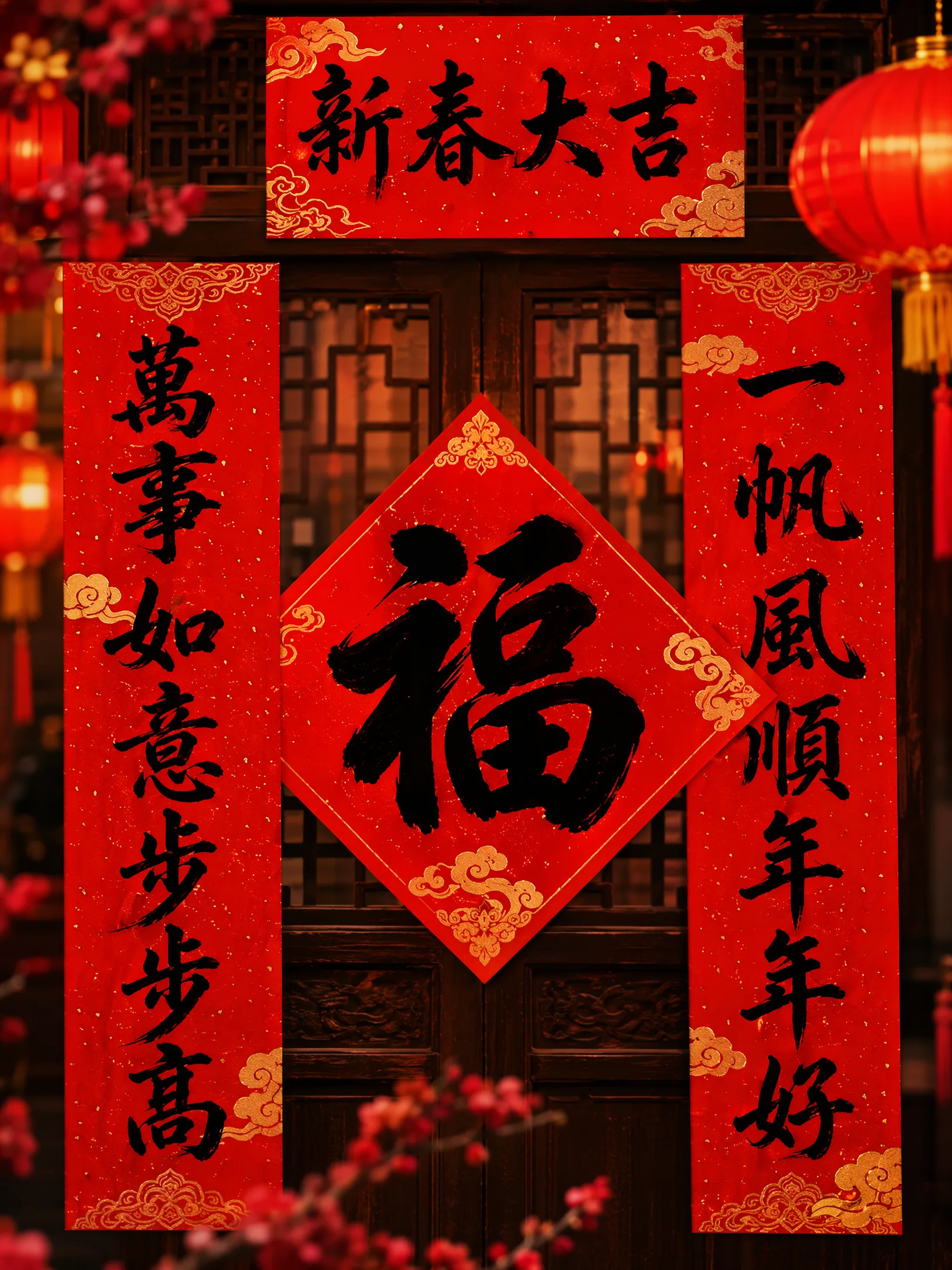 迎春接福春联福字征集主题图